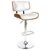 Wooden Gas Lift  Bar Stools - White - BSR